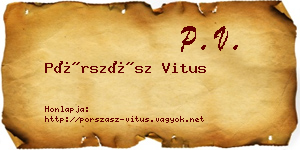 Pórszász Vitus névjegykártya
